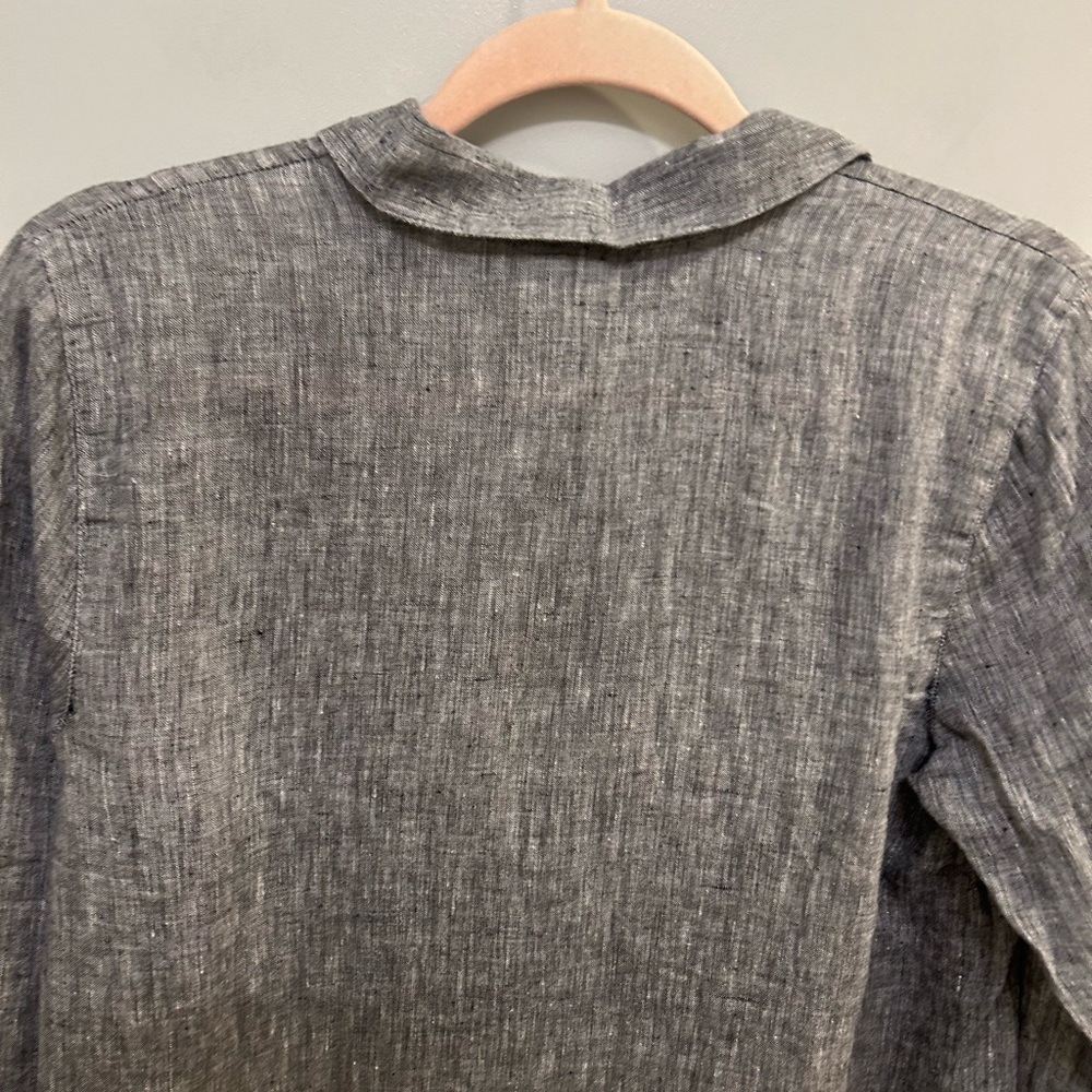 J. Jill Love Linen Gray Button down clinic size XS EUC T0800 - Picture 8 of 10